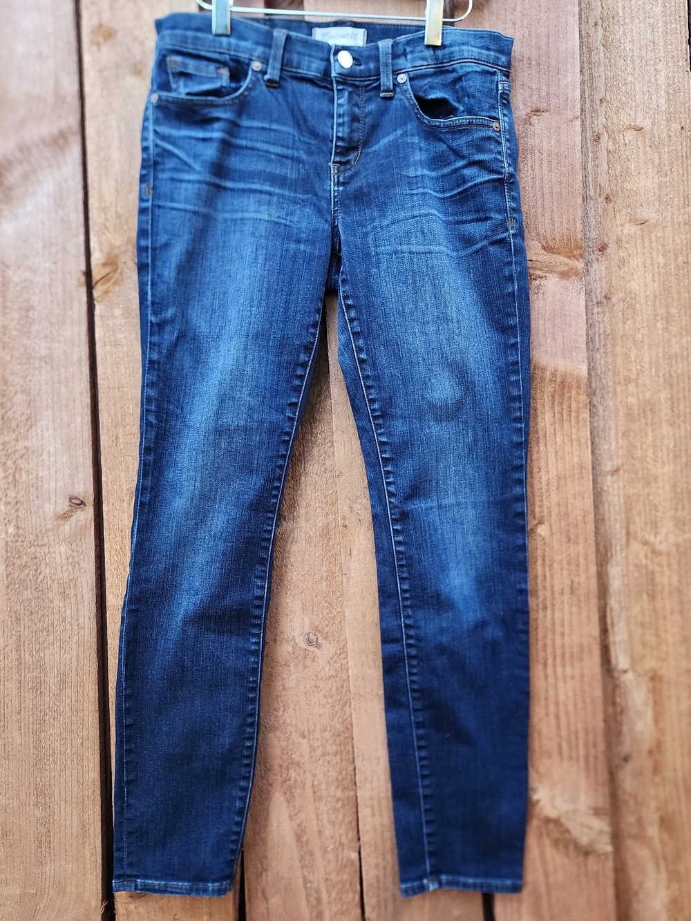 Madewell Skinny Blue Denim Jeans Classic Dark Wash Button Fly Waistband [29]